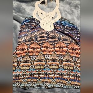 Bebe chain halter top size medium